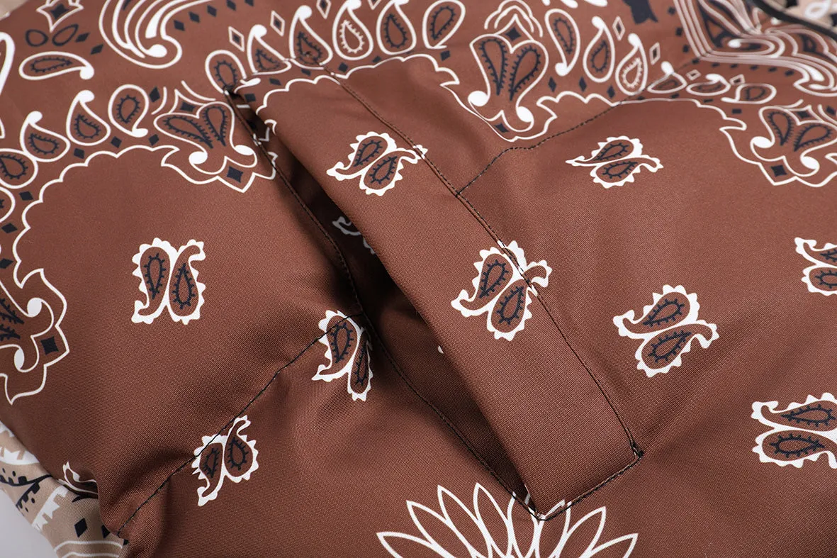 Paisley Print Two Piece Puffer Jacket