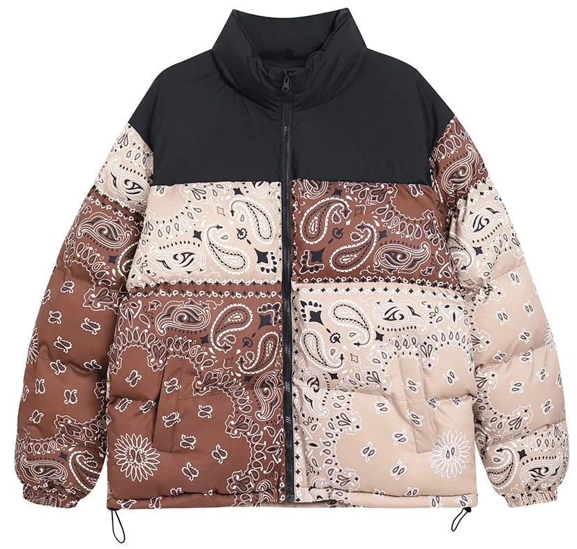 Paisley Print Two Piece Puffer Jacket