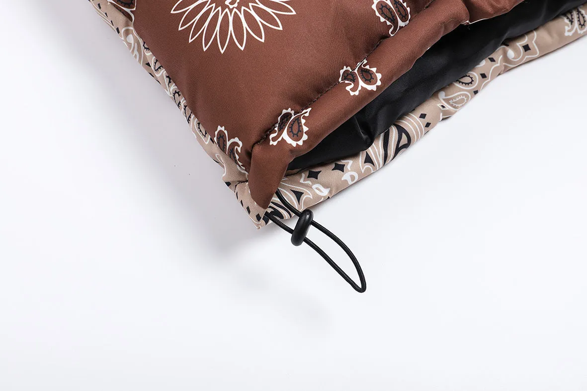 Paisley Print Two Piece Puffer Jacket