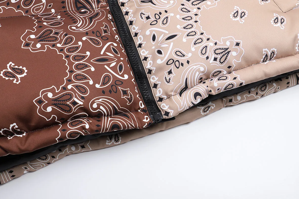 Paisley Print Two Piece Puffer Jacket
