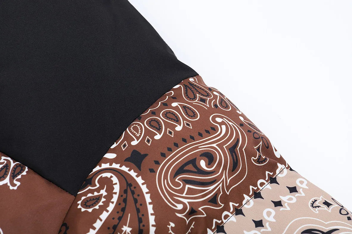 Paisley Print Two Piece Puffer Jacket