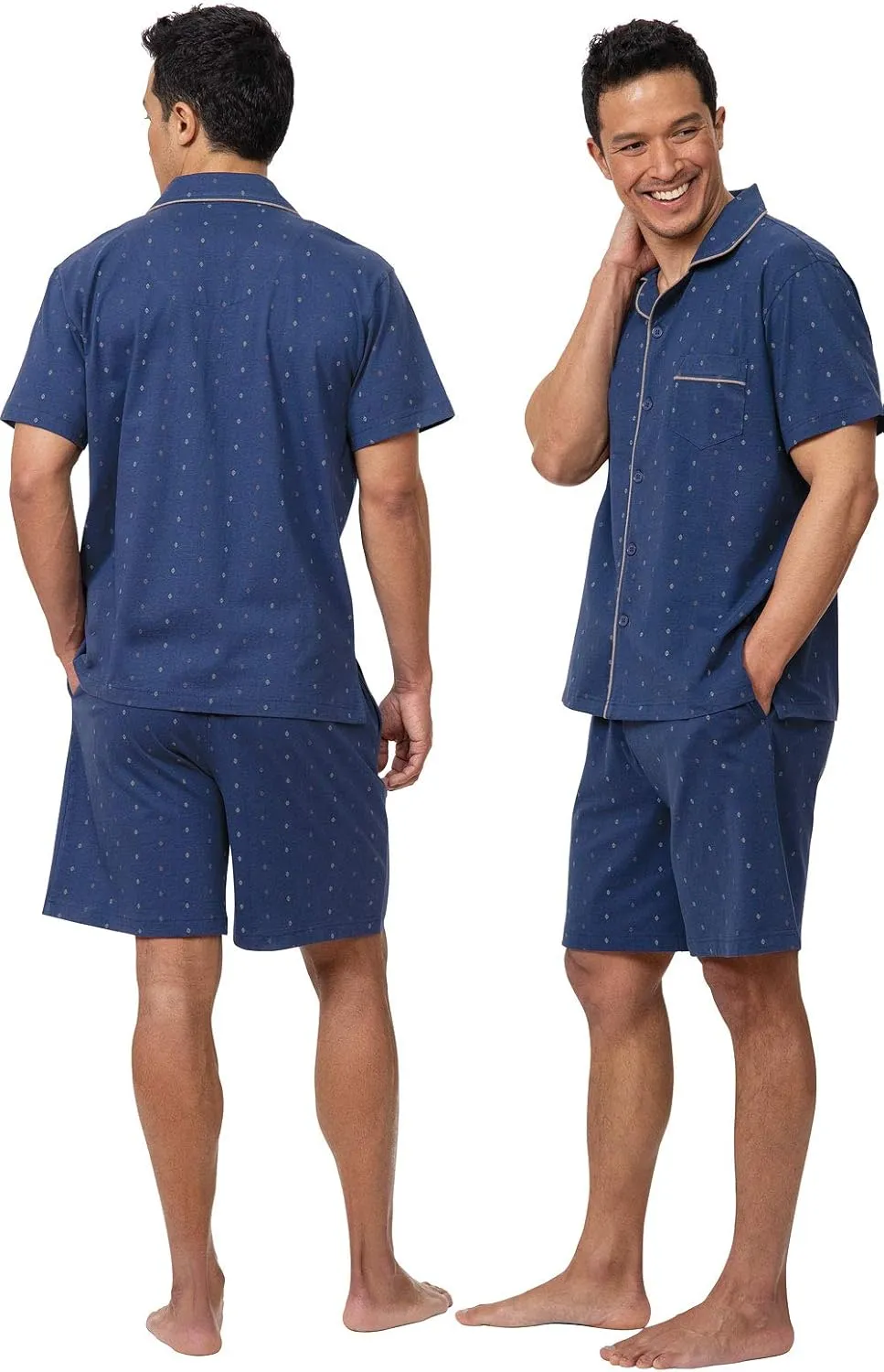 PajamaGram Mens Short Pajamas Set - Mens Pajamas Set Cotton, 100% Cotton