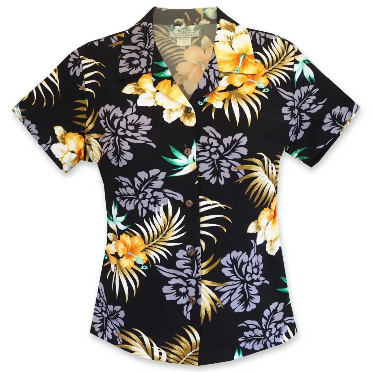 passion black hawaiian lady blouse