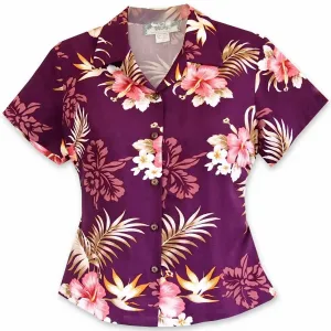 passion purple hawaiian lady blouse
