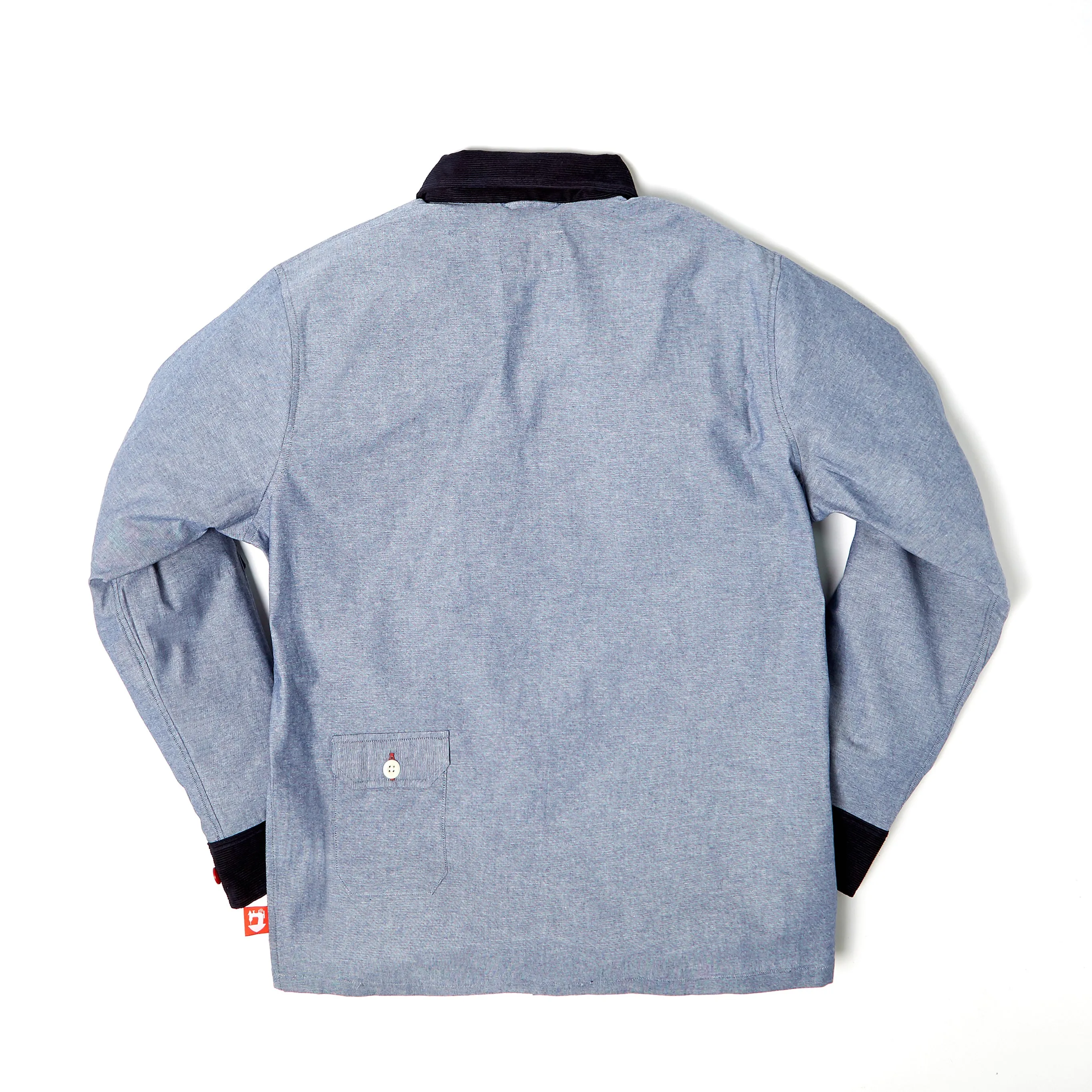Paxton 5 light chambray and navy needle cord over shirt