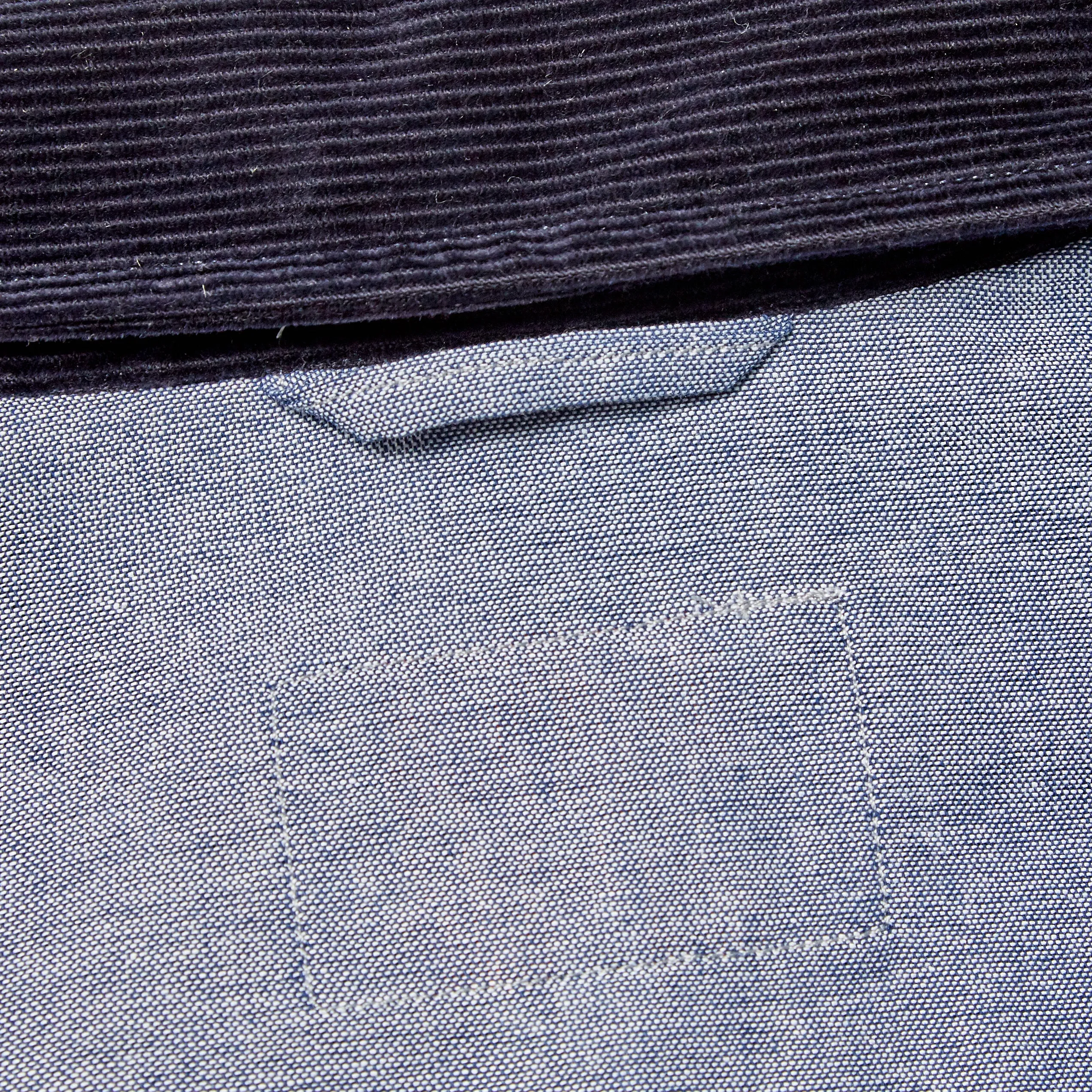 Paxton 5 light chambray and navy needle cord over shirt