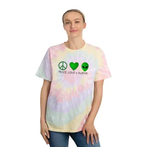 Peace Love and Aliens Tie-Dye Tee, Spiral
