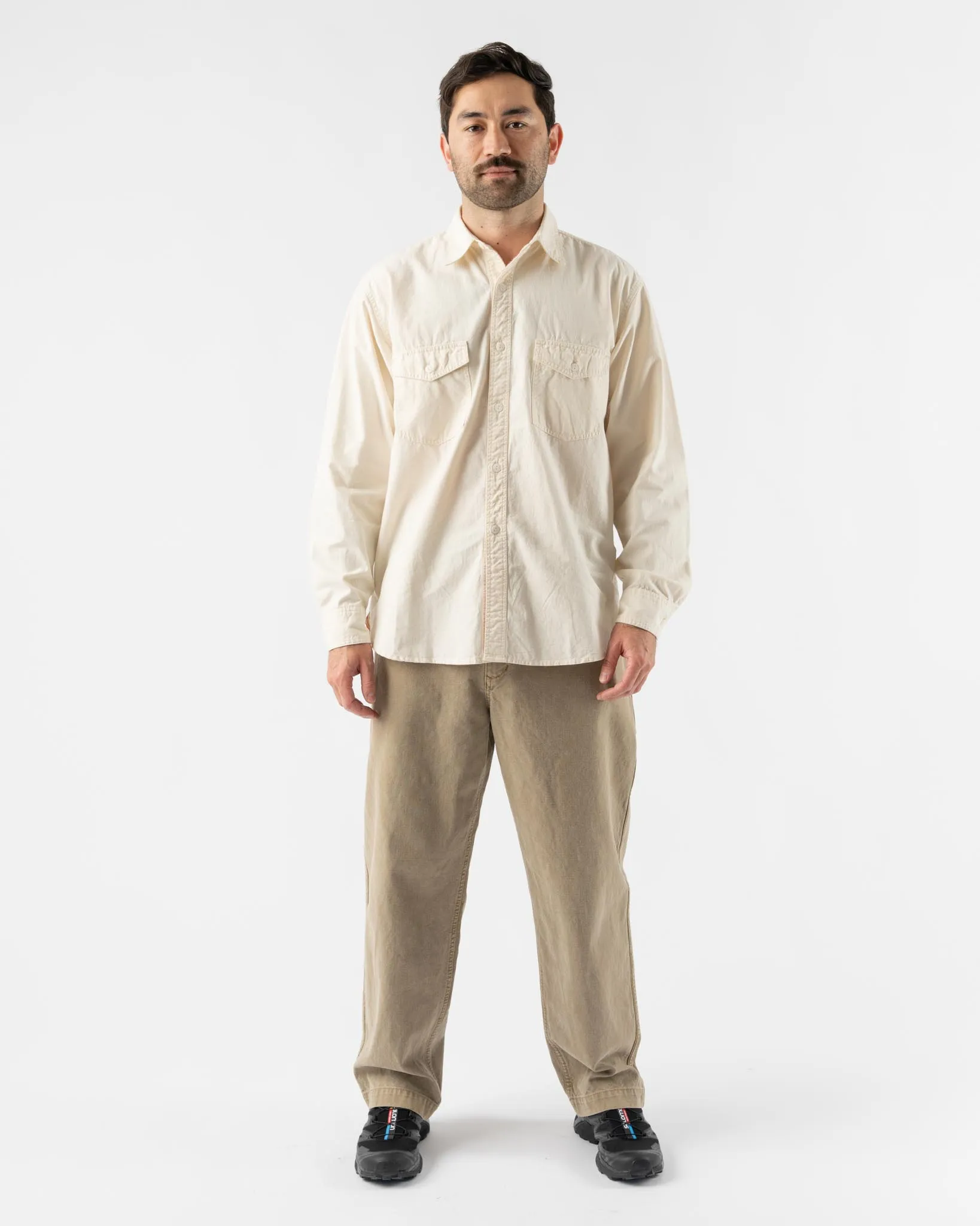 Pilgrim Surf   Supply Rucker Chambray Shirt in Natural