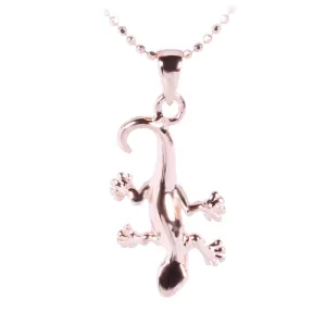 Pink Gold Plated Sterling Silver Gecko Pendant (Chain Sold Separately)