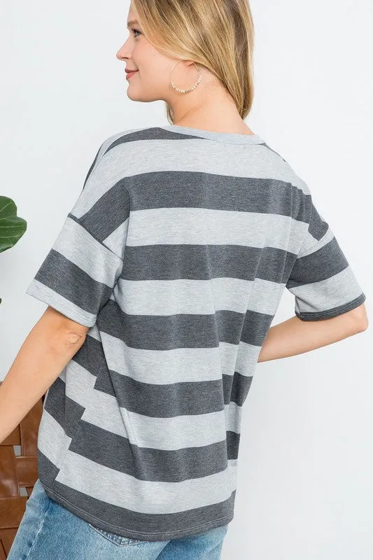 PLUS STRIPE BASIC TOP