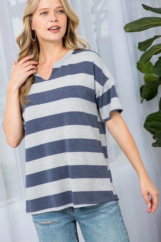 PLUS STRIPE BASIC TOP