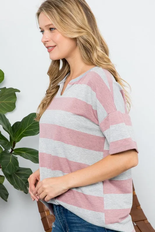 PLUS STRIPE BASIC TOP