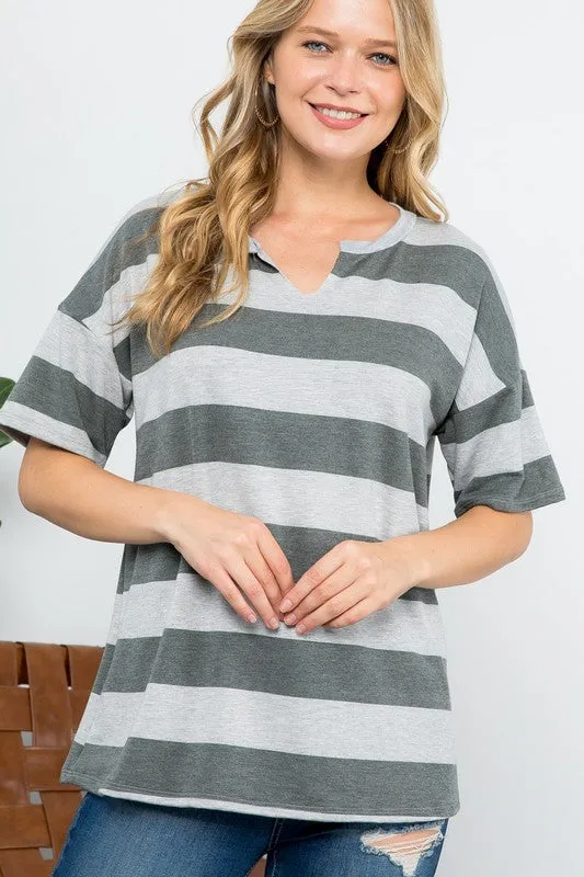 PLUS STRIPE BASIC TOP