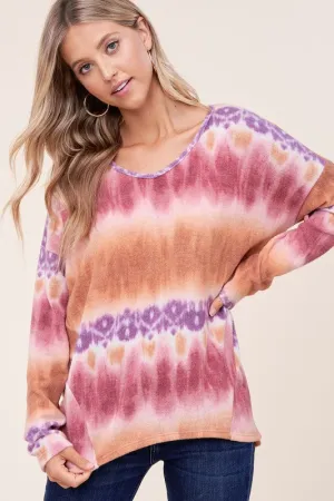 PLUS TIE DYE PRINT BOXY TOP