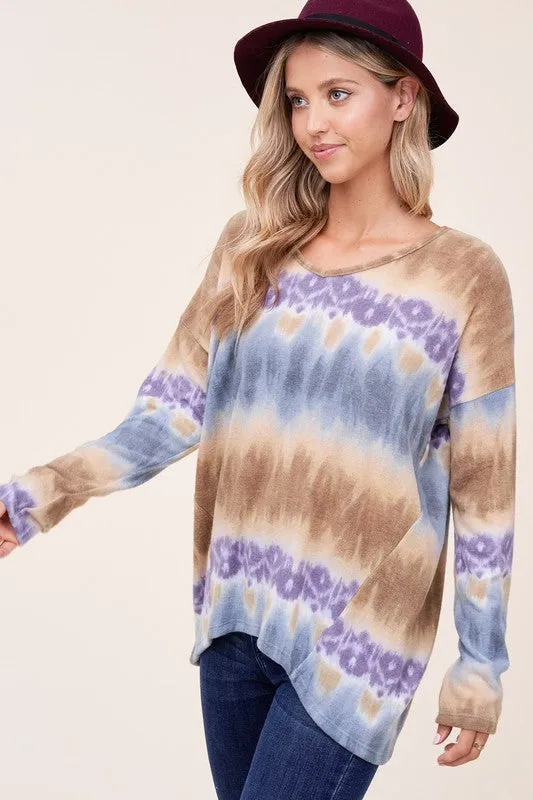 PLUS TIE DYE PRINT BOXY TOP