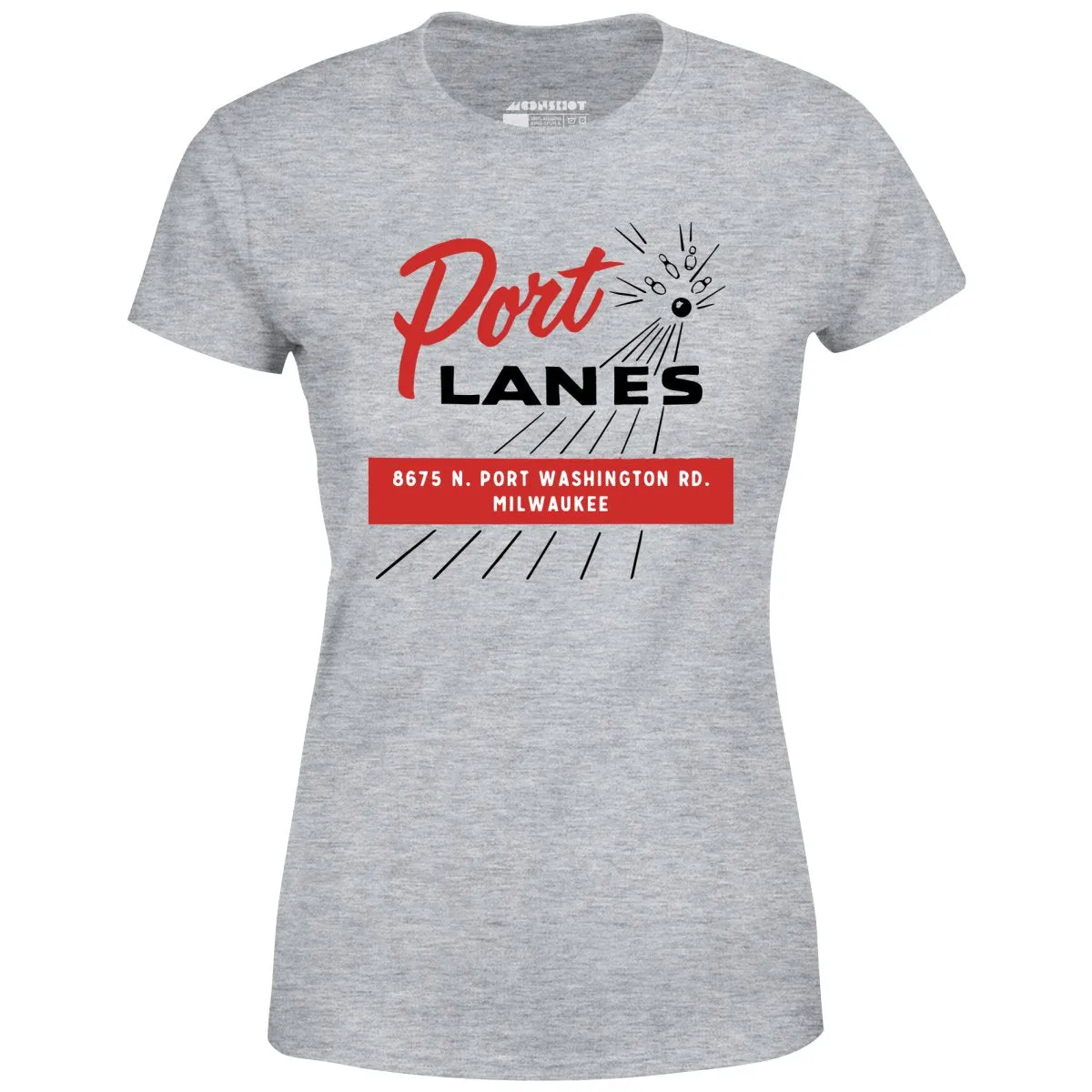 Port Lanes - Milwaukee, WI - Vintage Bowling Alley - Women's T-Shirt
