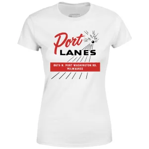 Port Lanes - Milwaukee, WI - Vintage Bowling Alley - Women's T-Shirt