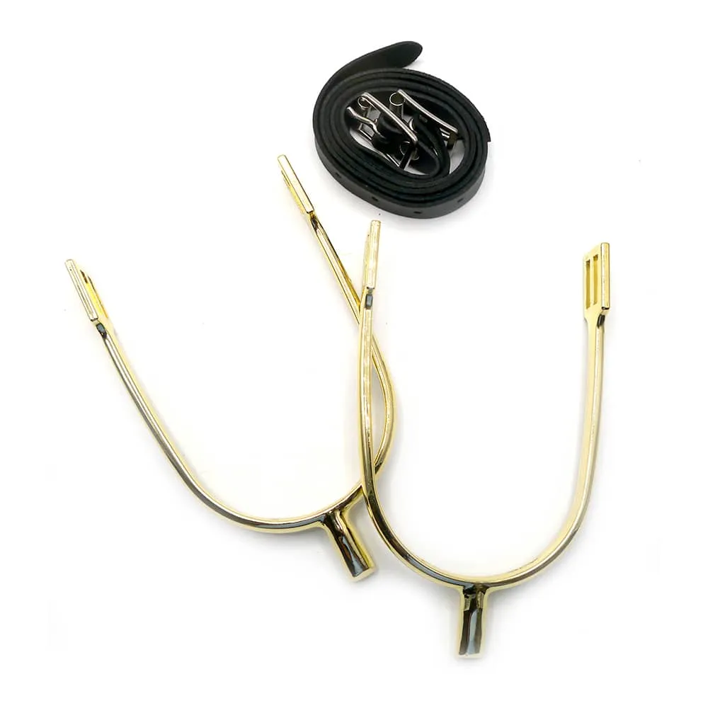 Prince of Wales Military Gold Spurs with Straps - Pair