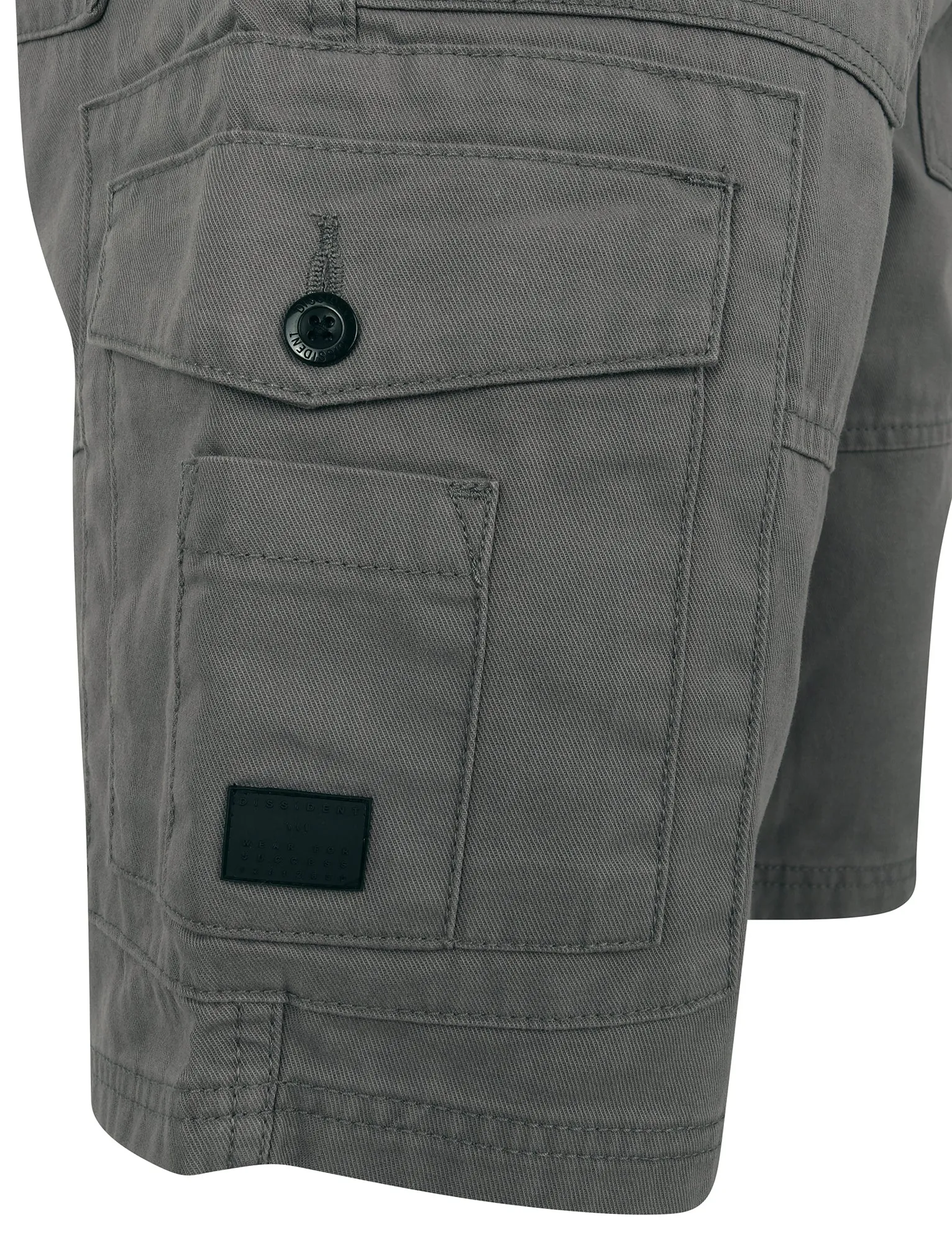 Pucon Cotton Twill Cargo Shorts with Belt in Graphite Grey - Dissident