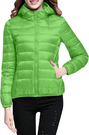 Puffer Jackets for Women Winter Lightweight Down Coats Warm Quilted Short Jackets Zipper Outwear with Pockets