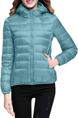 Puffer Jackets for Women Winter Lightweight Down Coats Warm Quilted Short Jackets Zipper Outwear with Pockets