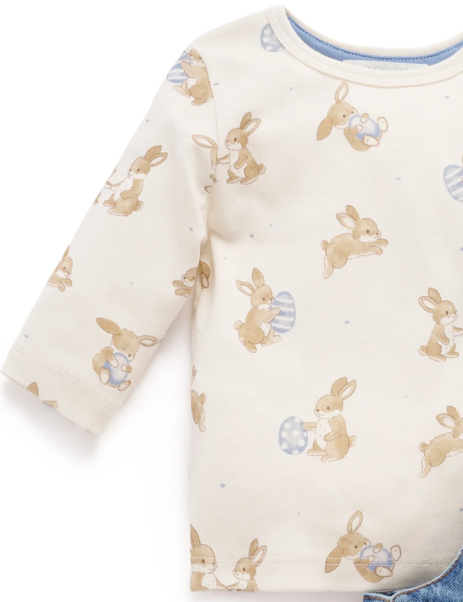 Purebaby - Bunny Denim Overall Set