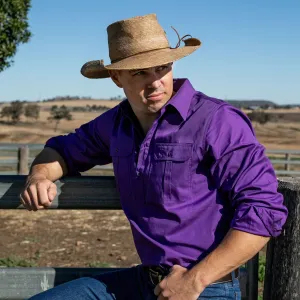 Purple Half Button - Light Weight