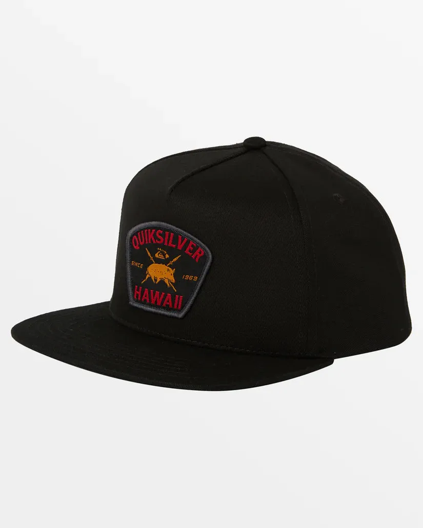 QUIKSILVER TAPA HAWAII PLAINS SNAPBACK HAT - BLACK (BOAR)