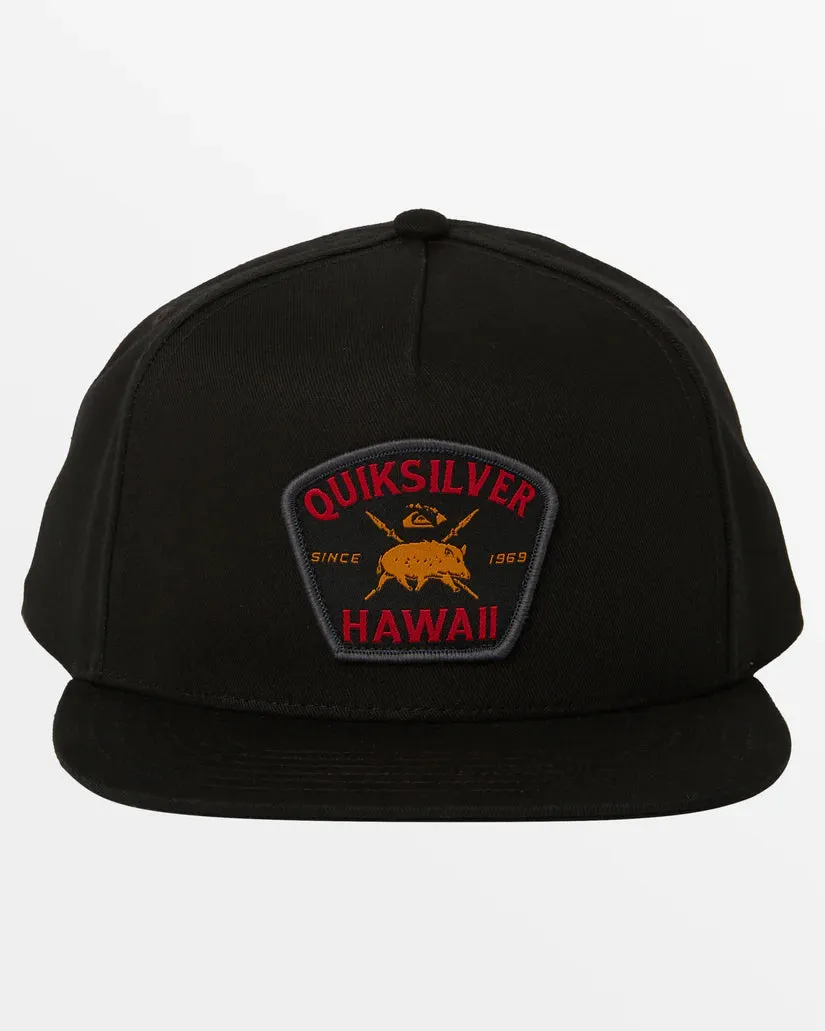 QUIKSILVER TAPA HAWAII PLAINS SNAPBACK HAT - BLACK (BOAR)
