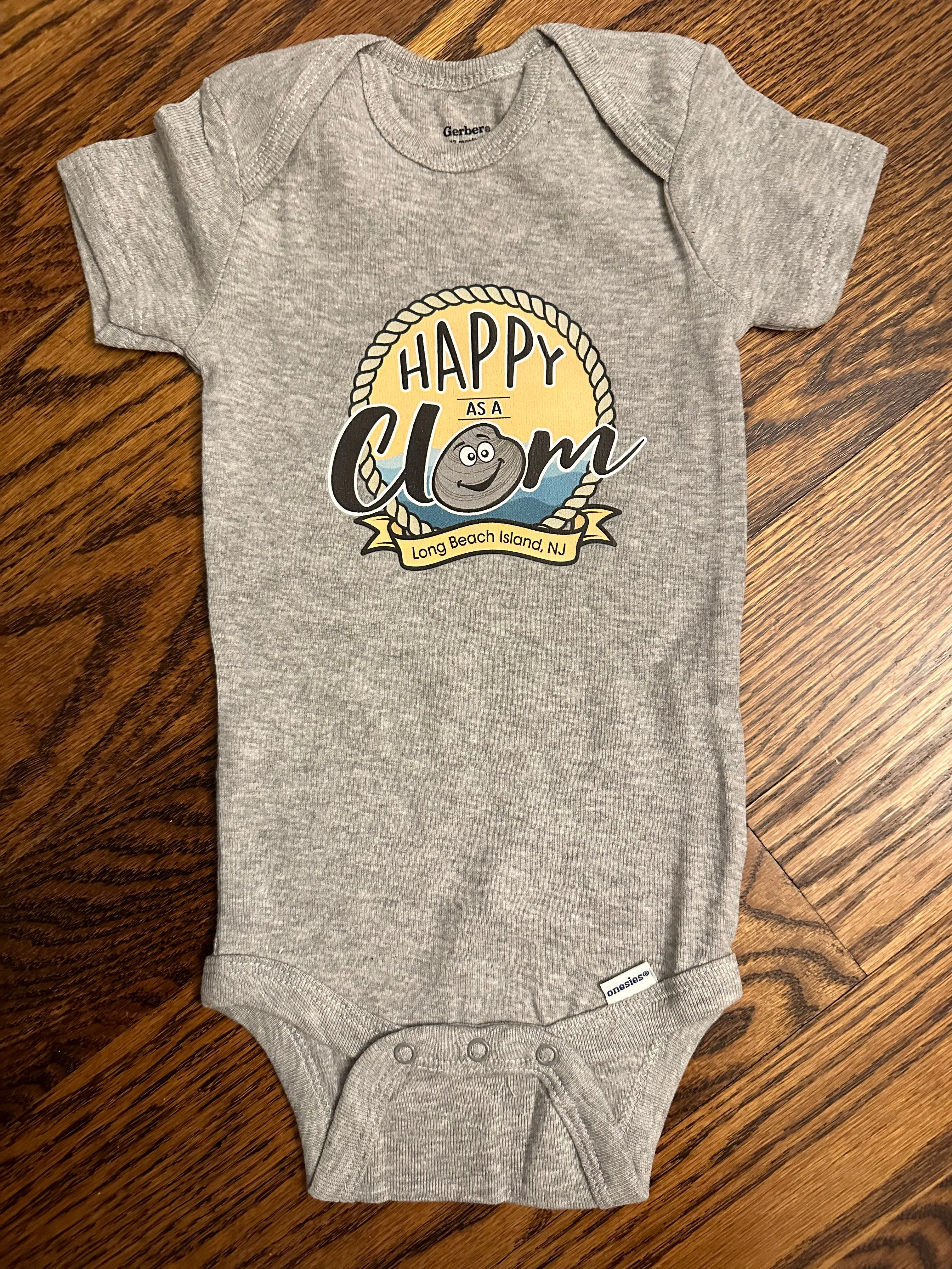 "Happy as a Clam" -LBI Onesies and T-Shirts
