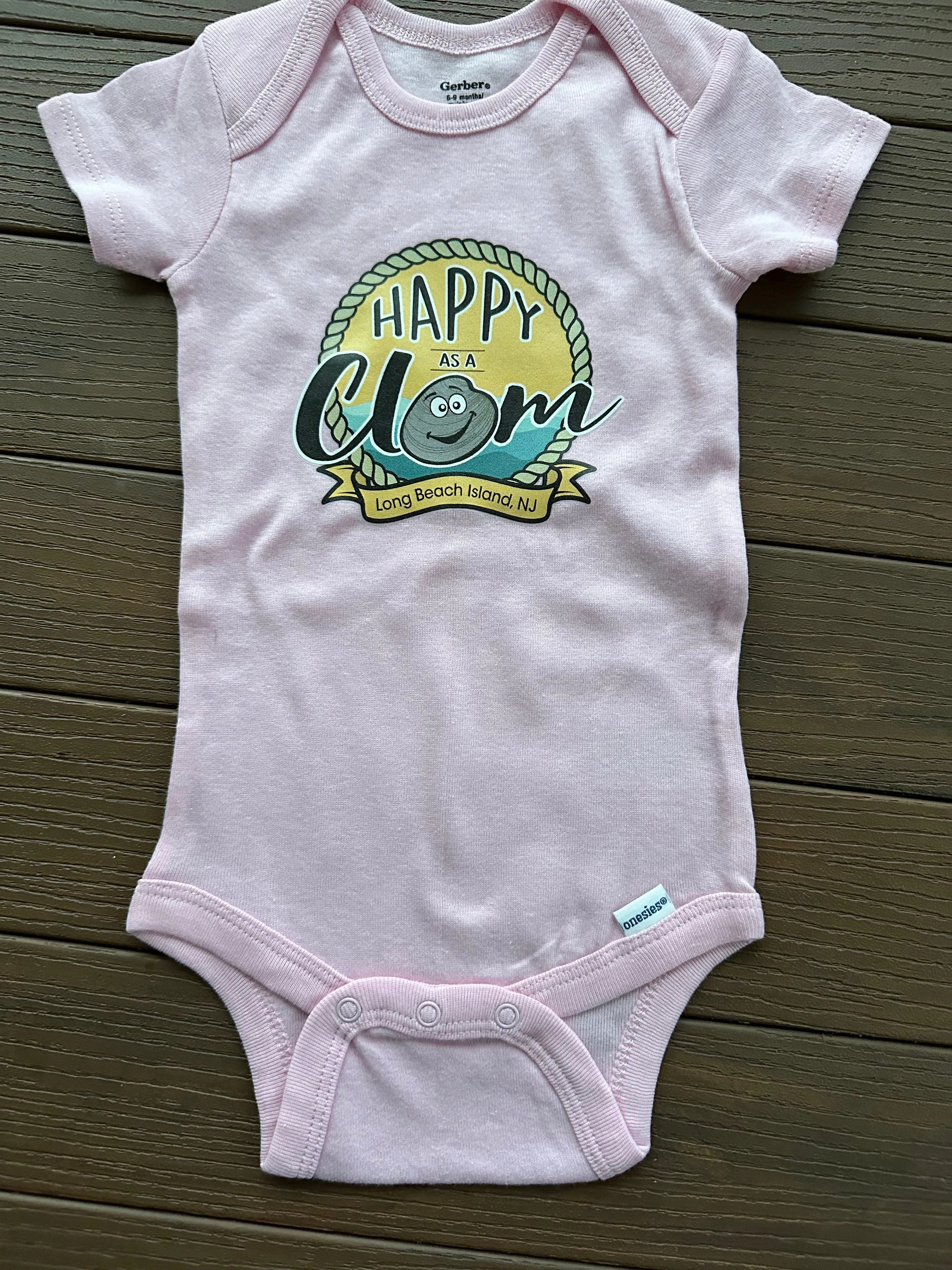 "Happy as a Clam" -LBI Onesies and T-Shirts