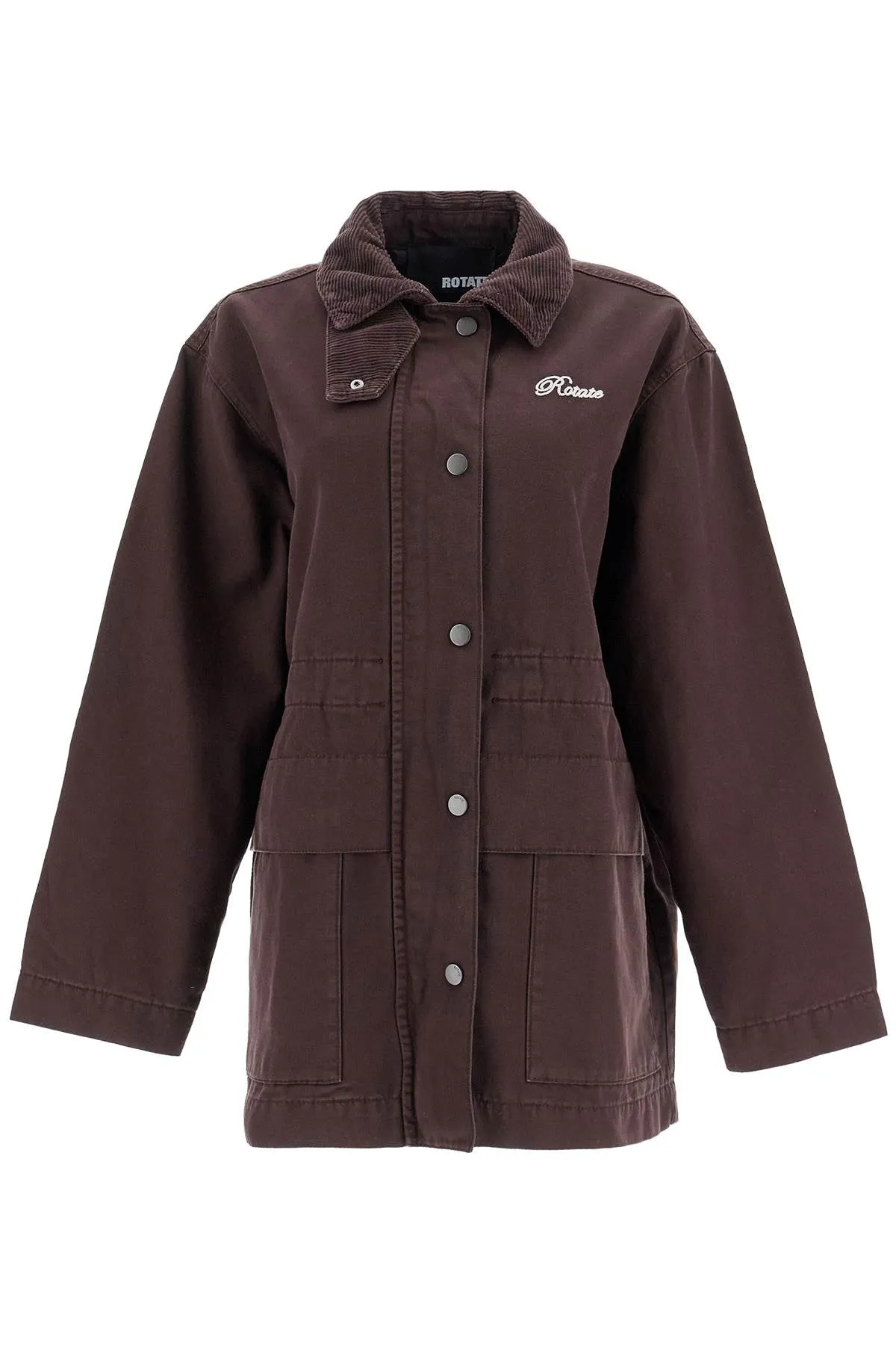 "oversized jacket with embroidered 113360578 CHOCOLATE PLUM (BROWN)