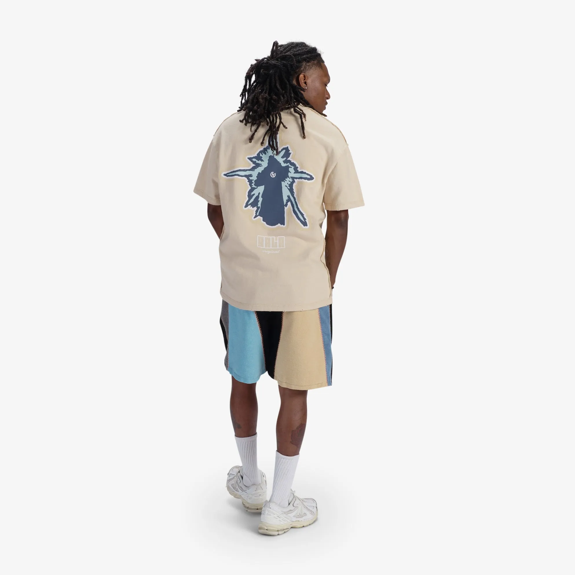 "Slicer" Panel Shorts (baby blue/sand)