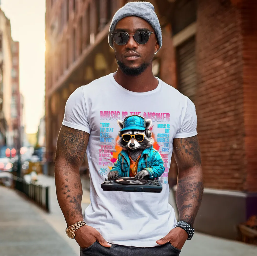 Raccoon DJ Art Exclusive T-Shirts | GM TM