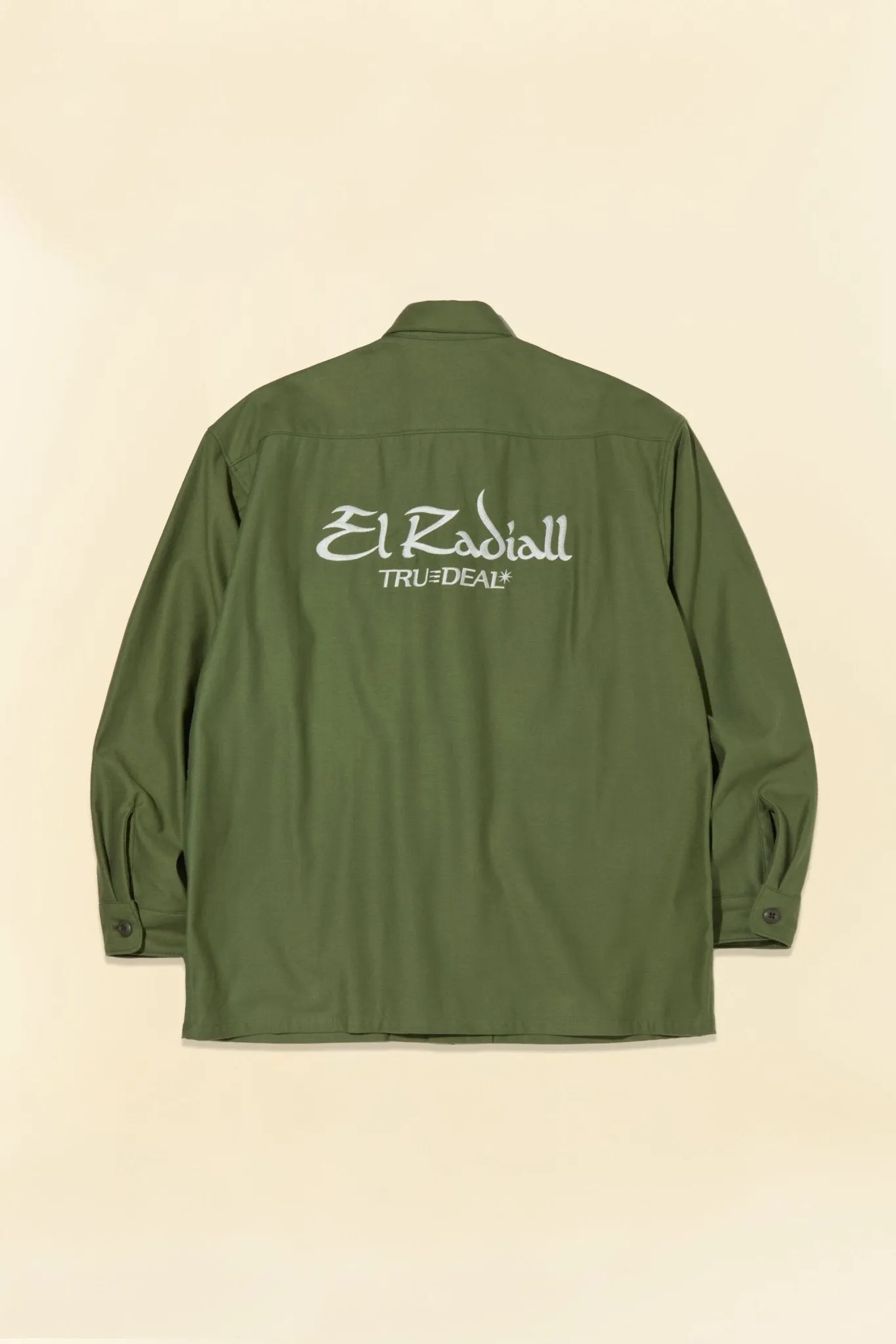 Radiall Hammond Open Collared L/S Shirt - Military Green