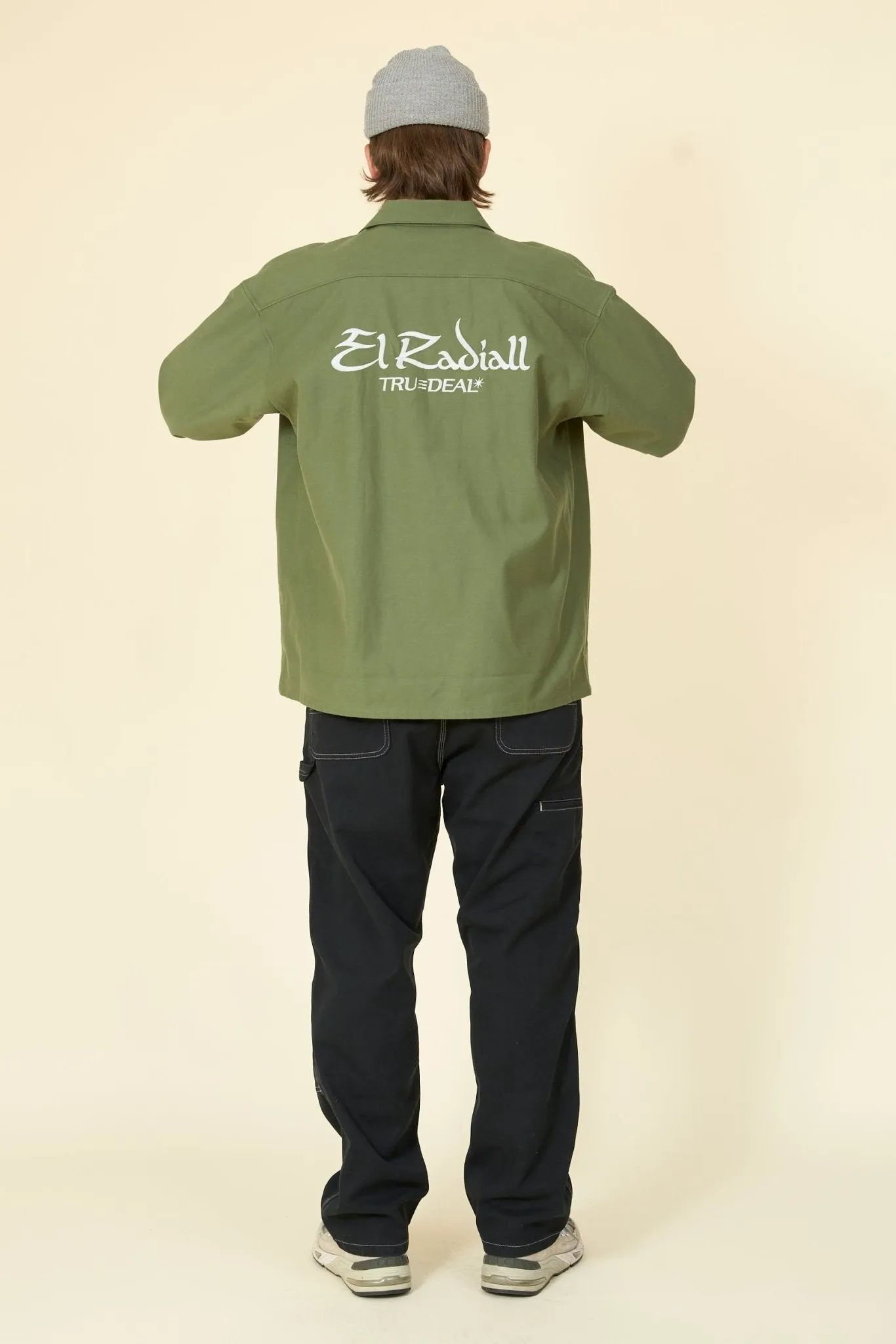 Radiall Hammond Open Collared L/S Shirt - Military Green