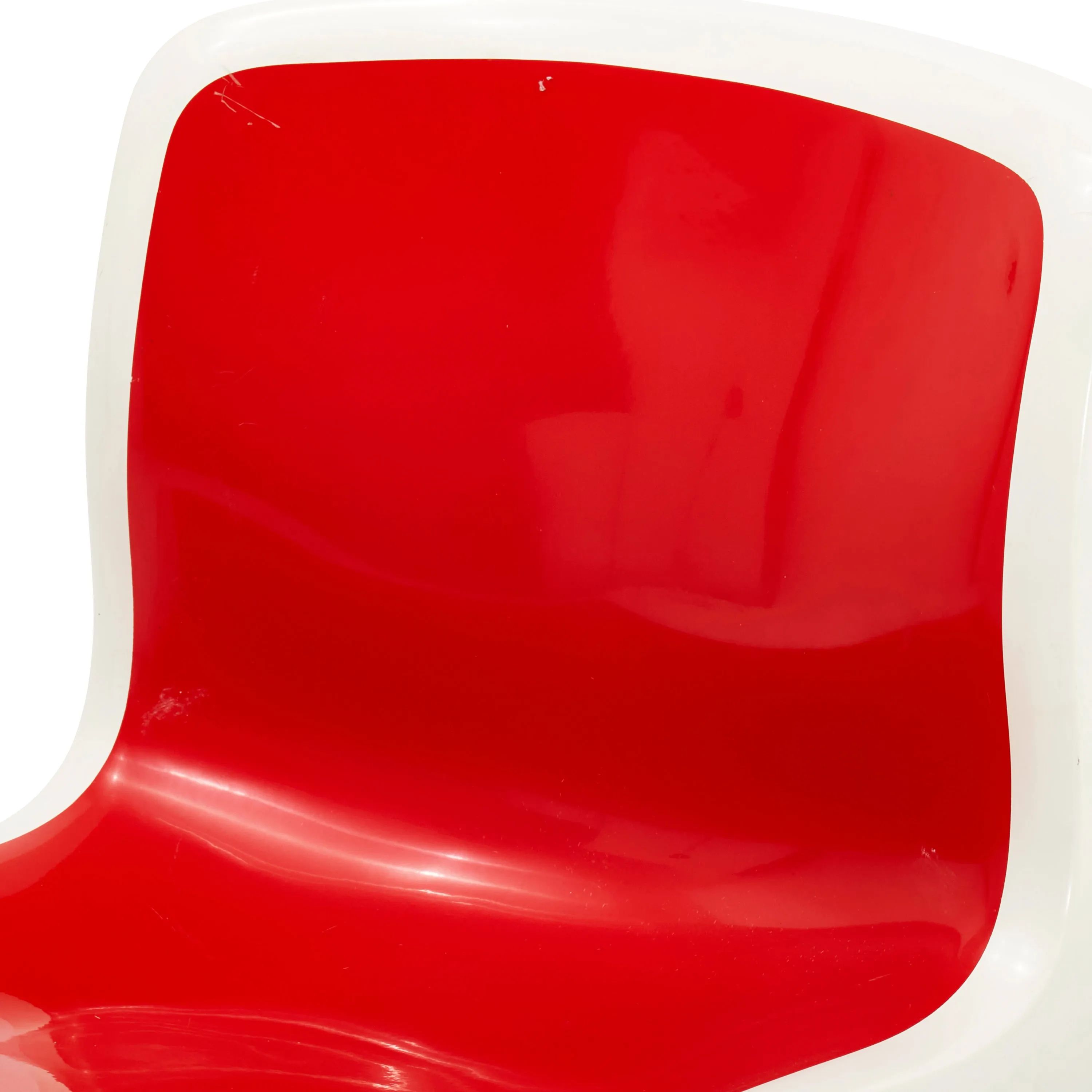 Red & White Fiberglass Bowling Alley Chair