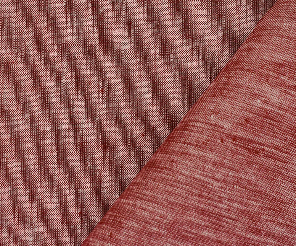Red-White Spence Bryson Slub Texture Irish Linen Chambray Woven Fabric