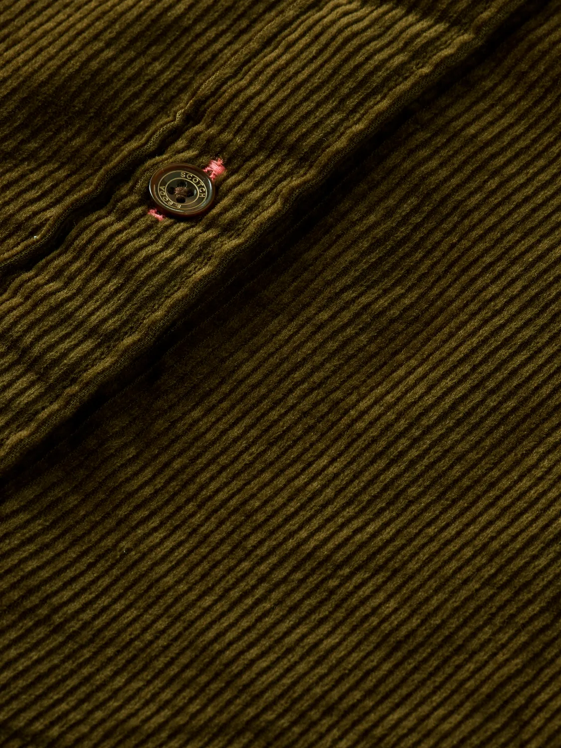 Regular Fit Cotton Corduroy Shirt (Military)