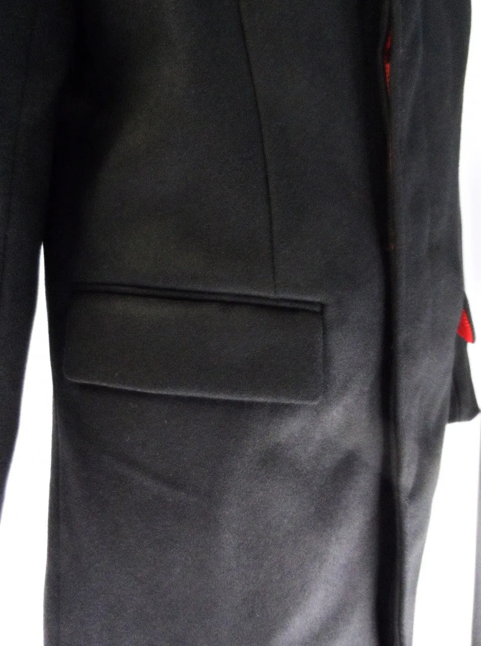 Relco Mens Mod Coat/Overcoat With Red Lining 80% Wool Original Cut