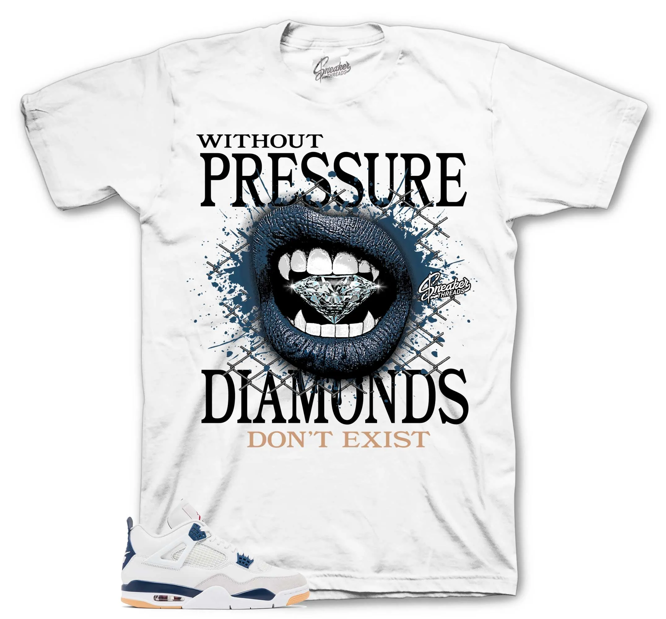 Retro 4 SB Navy Without Pressure Shirt