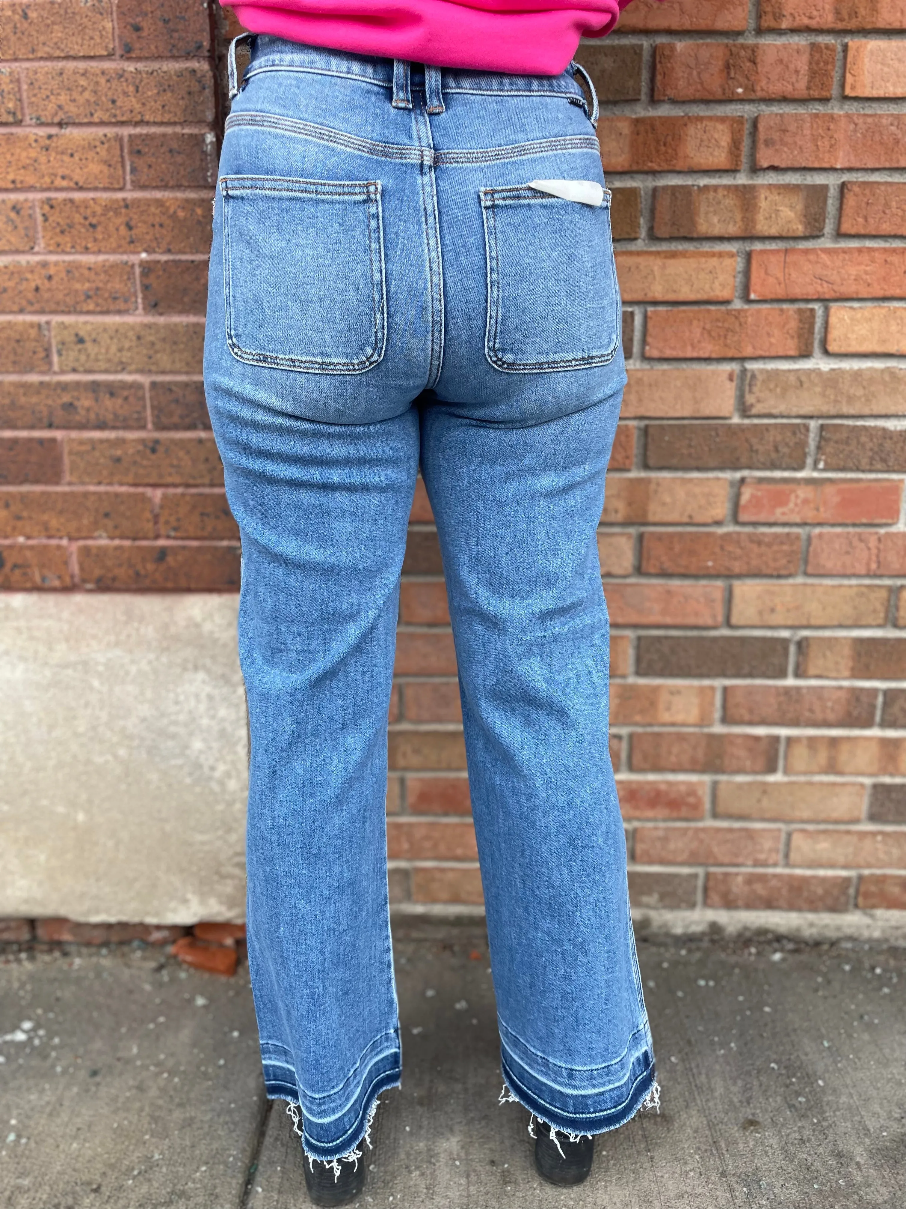 Risen High Rise Ankle Straight Jeans