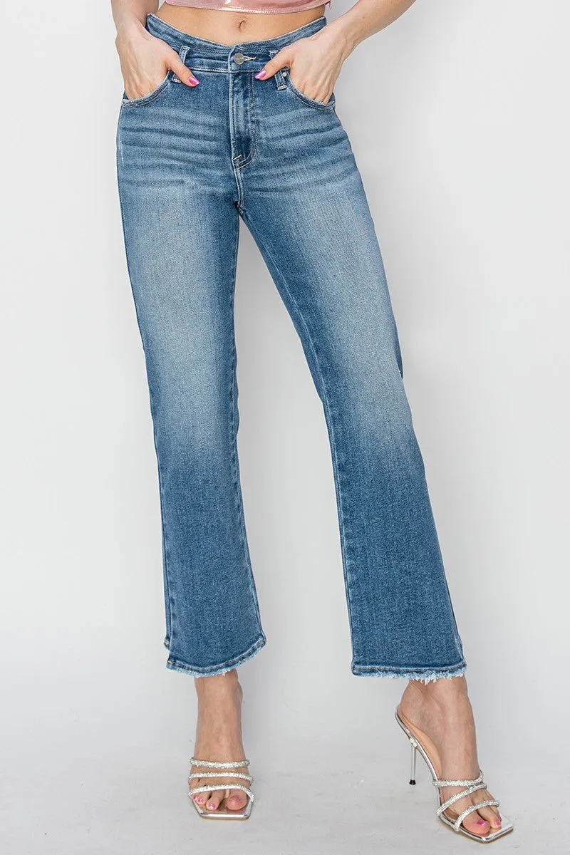 Risen High Rise Slim Straight Jeans