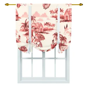 Roll-Up Curtains in Vintage Hawaiian Tropical Island Scenes