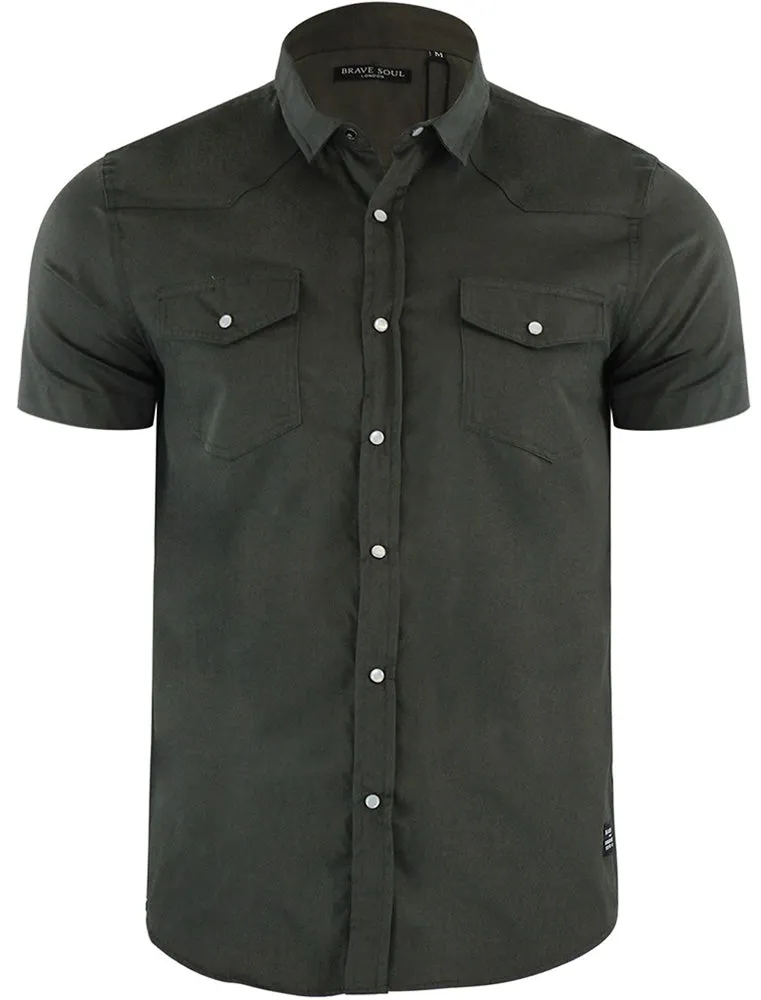 Romer Short Sleeve Shirt with Military Pockets in Khaki
