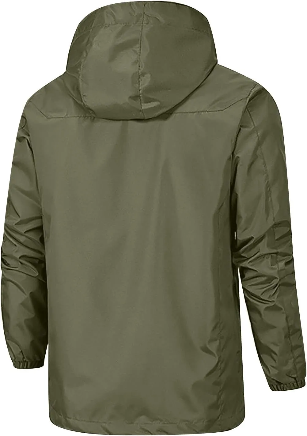 RTRDE Mens Jackets Lightweight Waterproof Rain Jacket with Hood Outdoor Raincoat Softshell Jacket Hiking, XL-5XL