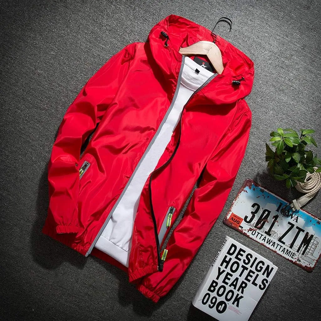 RTRDE Men's Lightweight Waterproof Rain Jacket Jacket With Hooded Hiking Coat Casual Windbreaker Jacket, M-7XL