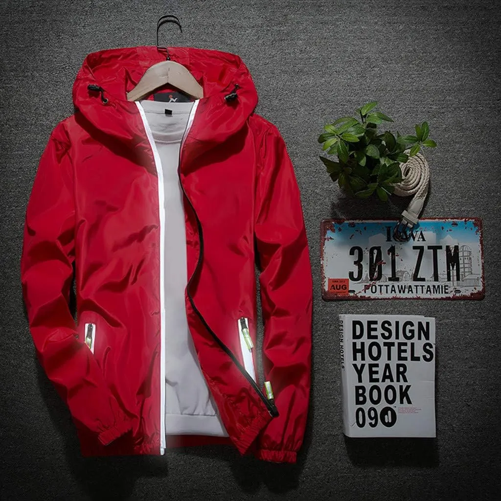RTRDE Men's Lightweight Waterproof Rain Jacket Jacket With Hooded Hiking Coat Casual Windbreaker Jacket, M-7XL