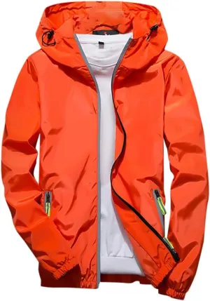RTRDE Men's Lightweight Waterproof Rain Jacket Jacket With Hooded Hiking Coat Casual Windbreaker Jacket, M-7XL