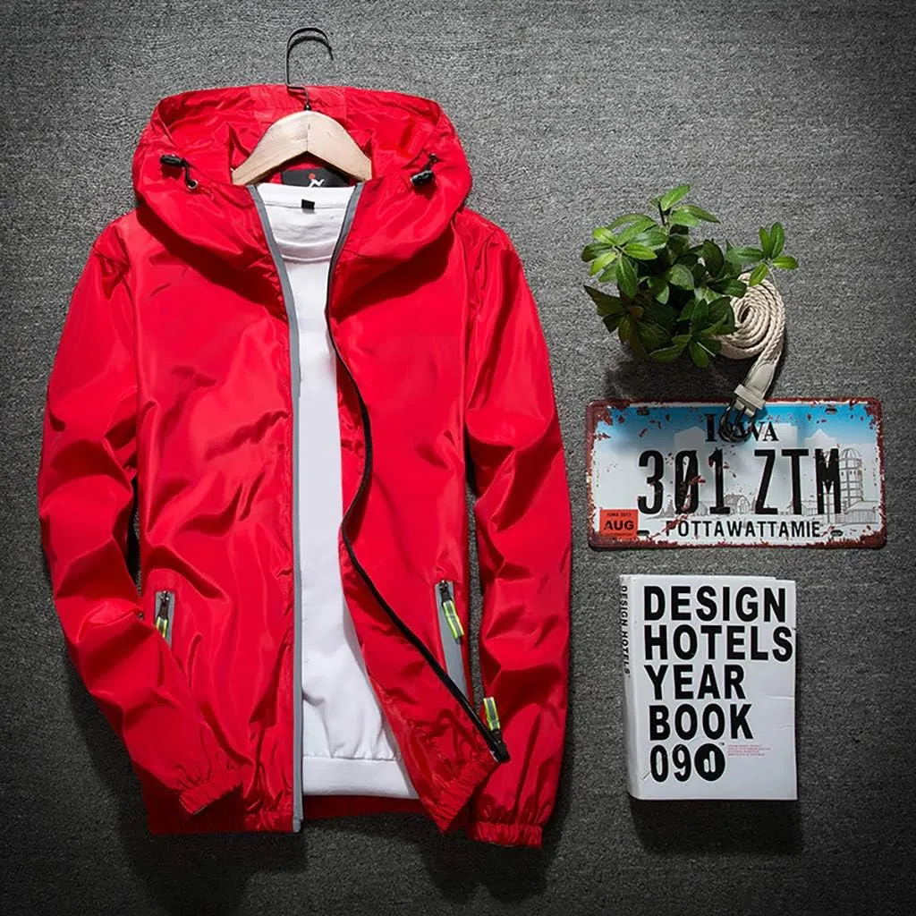 RTRDE Men's Lightweight Waterproof Rain Jacket Jacket With Hooded Hiking Coat Casual Windbreaker Jacket, M-7XL